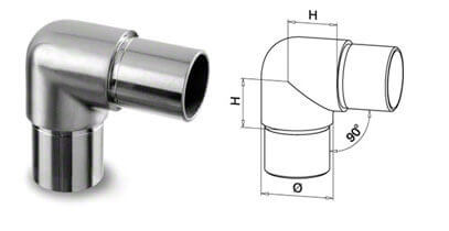 Stainless Steel Balustrade Corner Connector Piece