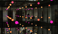 Click to enlarge Pixel Cloud Chandelier by Jason Bruges Studio