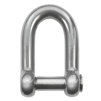 Stainless Steel D Shackle - socket head pin - Marine Grade 316