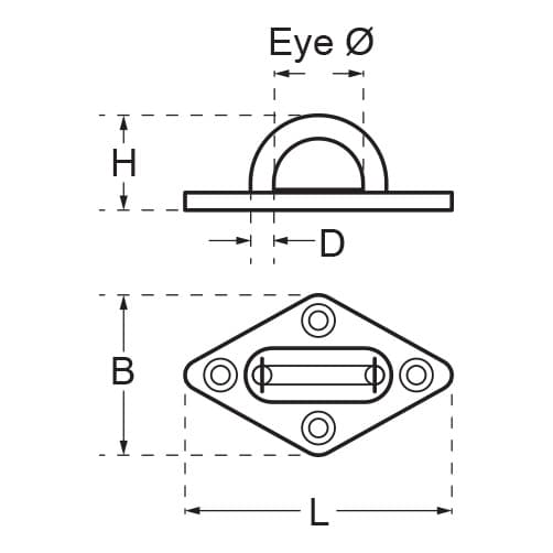 Diamond Pad Eye - Dimensions
