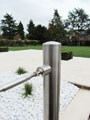 Stainless Steel Balustrade with Bevelled End Cap and Mounting Socket for Wires