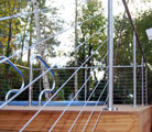 Stainless balustrade and handrail with cables