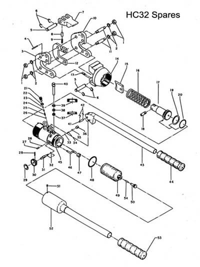 Hydraulic Wire Cutter 32mm Spares Diagram