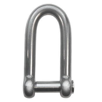 Stainless Steel Long D Shackle - socket head pin - Marine Grade 316