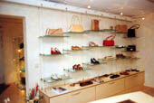 Click to enlarge Wire shelf hanging system in a retail application
