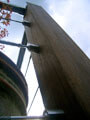 decking balustrade with stainless steel tubular handrail and cable infill