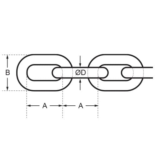 316 Grade Stainless Steel Short Link Chain Diagram