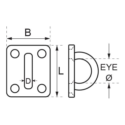 Square Pad Eye Deck Plate Diagram