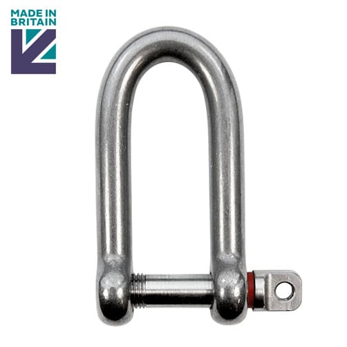 Stainless Steel Long D Shackle with Shake Proof Pin