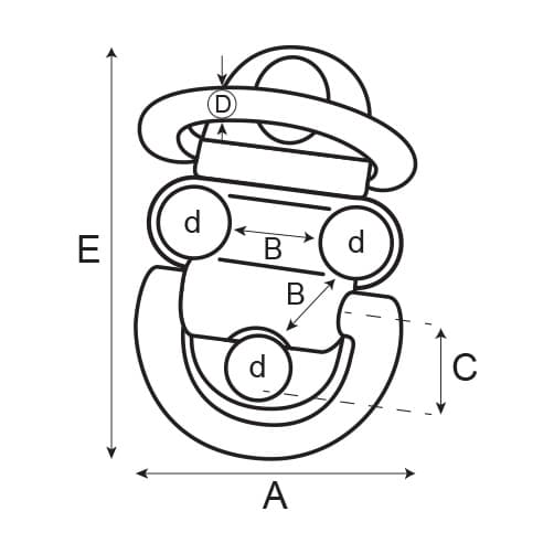 Wichard Double Pad Eye - Diagram