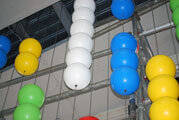 Click to enlarge Giant abacus created with stainless steel tensioned wires