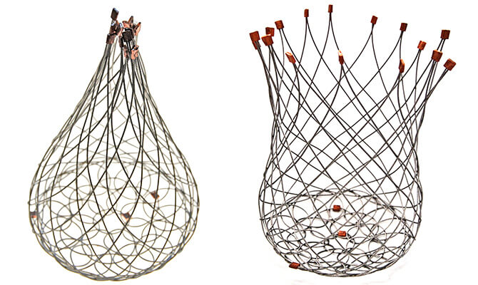 Flexible wire baskets by Geraldine Jones