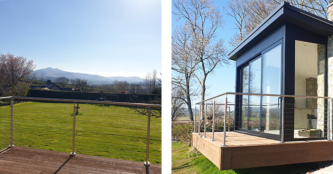 Stainless steel wire balustrade preserving the view