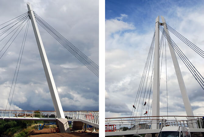 Stainless Steel Wires On The Diglis Footbridge