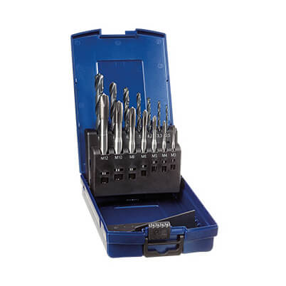14 Piece Drill Bit And Thread Tapping Set In Carry Case