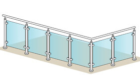 Glass Balustrade - 4 + 2 Metre
