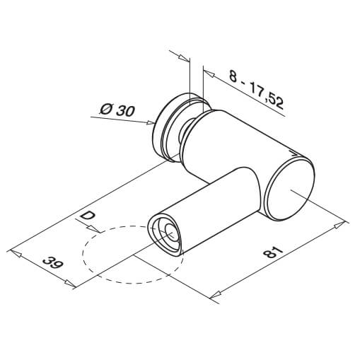 Glass Adapter-Spider - Tube Mount - Diagram