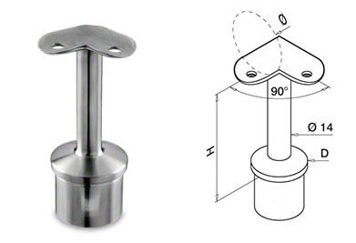 Stainless Steel Balustrade Corner Handrail Saddle