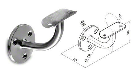 Stainless Steel Balustrade Handrail Wall Mount Bracket