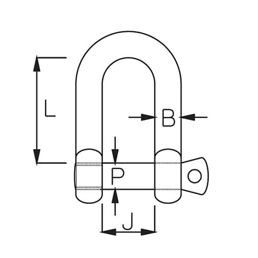 High Resistance Stainless Steel D Shackle - Diagram