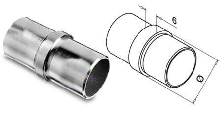 Stainless Steel Balustrade In-Line Connector