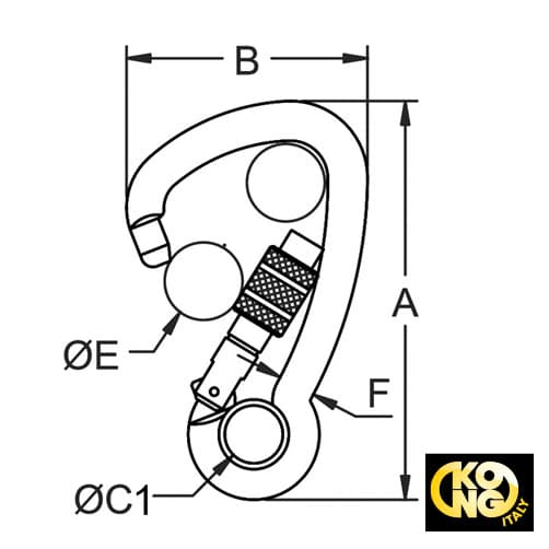 Kong Carbine Hook Asymmetric Screw Lock Diagram