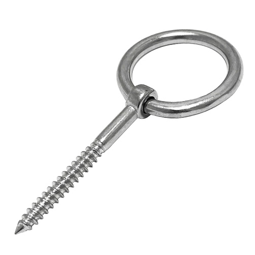 Stainless Steel Lag Thread Eye with Ring