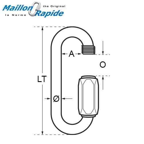 Maillon Rapide Quick Link Large Mouth Diagram