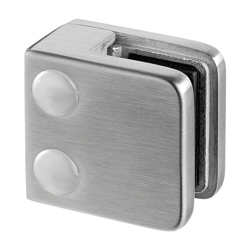 Stainless Steel Glass Clamp - Square - 6mm to 10mm Glass Thickness - Flat Mount