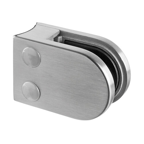 Stainless Steel Glass Clamp - D Shape - 6mm to 12mm Glass Thickness - Tube Mount