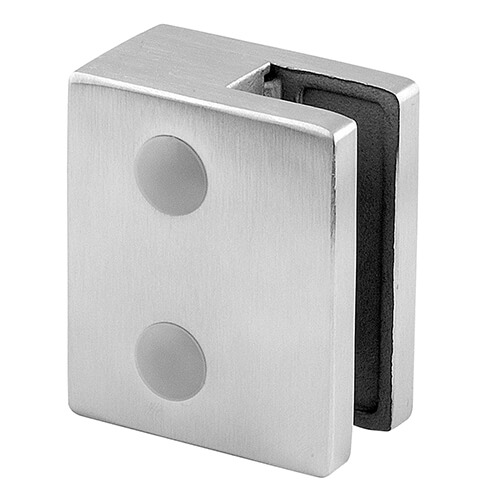 Stainless Steel Glass Clamp - Square - 8mm to 12.76mm Glass Thickness