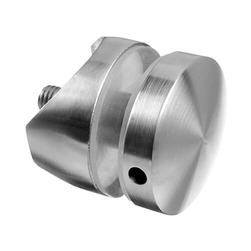 Stainless Steel Short Round Glass Clamp - Tube Mount for Glass up to 18mm Thickness