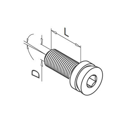Adjustable Screw for Glass Clamp - Dimensions