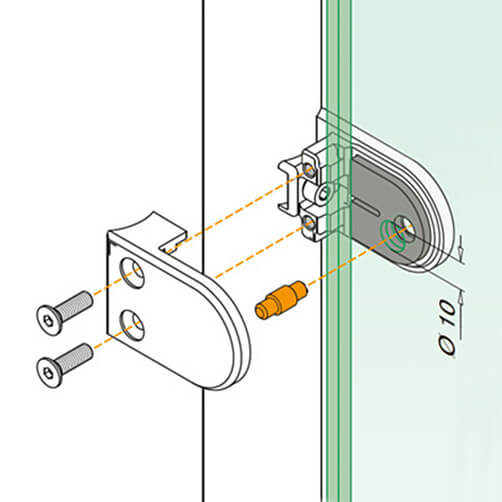 Stainless Steel Security Pin for Glass Clamp - Diagram