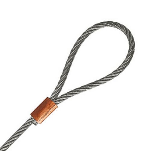 Stainless Steel Wire Rope Sling - Soft Eye Loop With Copper Ferrule