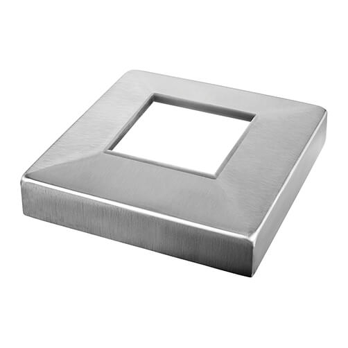 108mm Square Base Cover Cap for 50mm Profile Tube - Stainless Steel