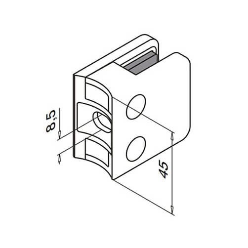 Glass Clamp - Square - 6mm to 10mm - Tube Mount