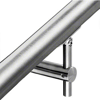 Stainless Steel Handrail, Tubular, Tilt Adjust Pillar Brackets