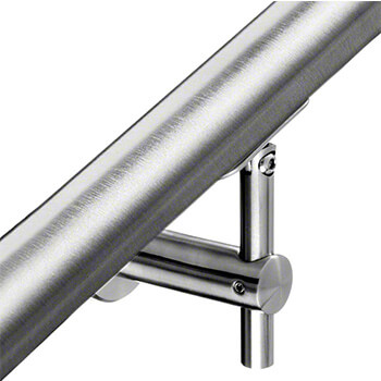 Stainless Steel Handrail, Tubular with Tilt Adjust Disc Bracket