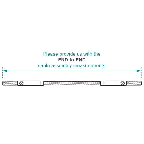 Stud to Stud Wire Rope Assembly - Measurement