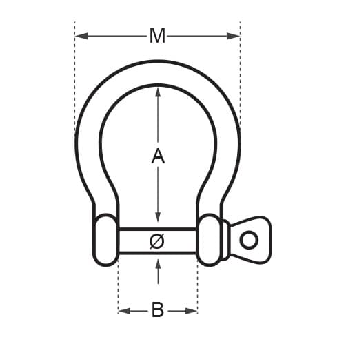 Wichard High Resistance - Bow Shackle Diagram