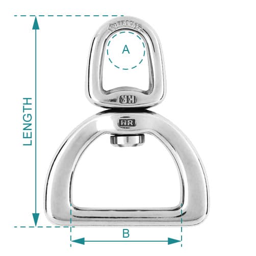 Wichard HR Stainless Steel Webbing Swivel - Diagram Wichard HR Stainless Steel Webbing Swivel - Diagram