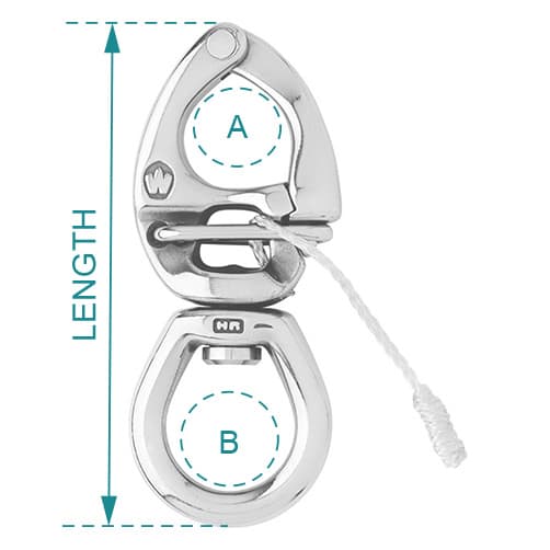 Wichard Quick Release Snap Shackle with Large Bail - Diagram