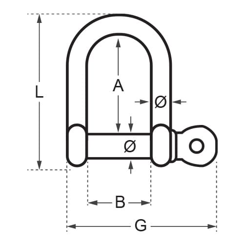 Wichard Self Locking D Shackle Diagram