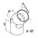 Hardwood Handrail 0-70 Degree Elbow With Adapters Diagram