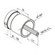 Flat Mount Long Round Glass Clamp Diagram