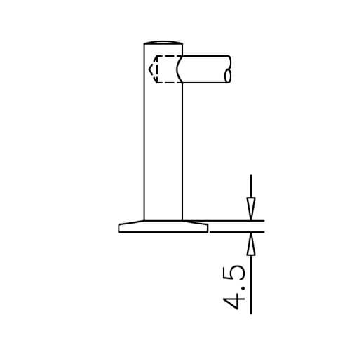 End Post Bracket - 10mm Bar Railing - Profile