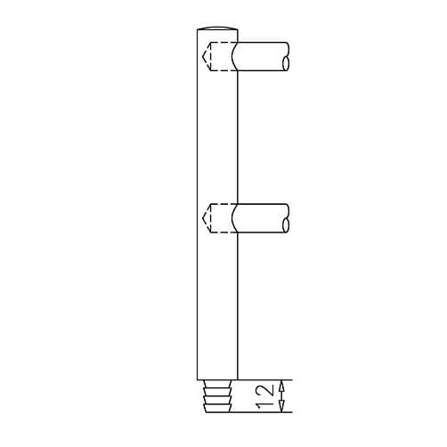 Double End Post - 10mm Mini Rail - Profile