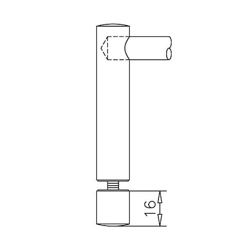 End Post - Glass Mount - 10mm Bar Railing - Profile