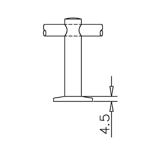 Mid Post Bracket - 10mm Bar Railing - Profile
